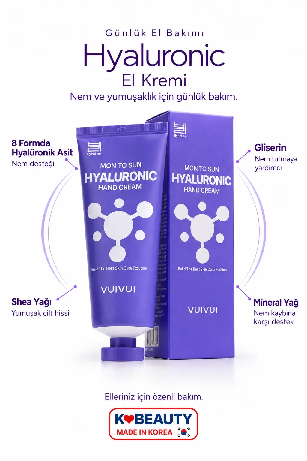 byeolee Hyaluronik Asit Kore El Kremi | Nemlendirici