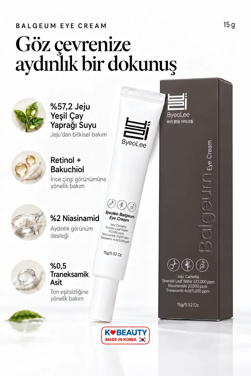 byeolee Niacinamide Kore Göz Kremi | Kırışıklık Karşıtı