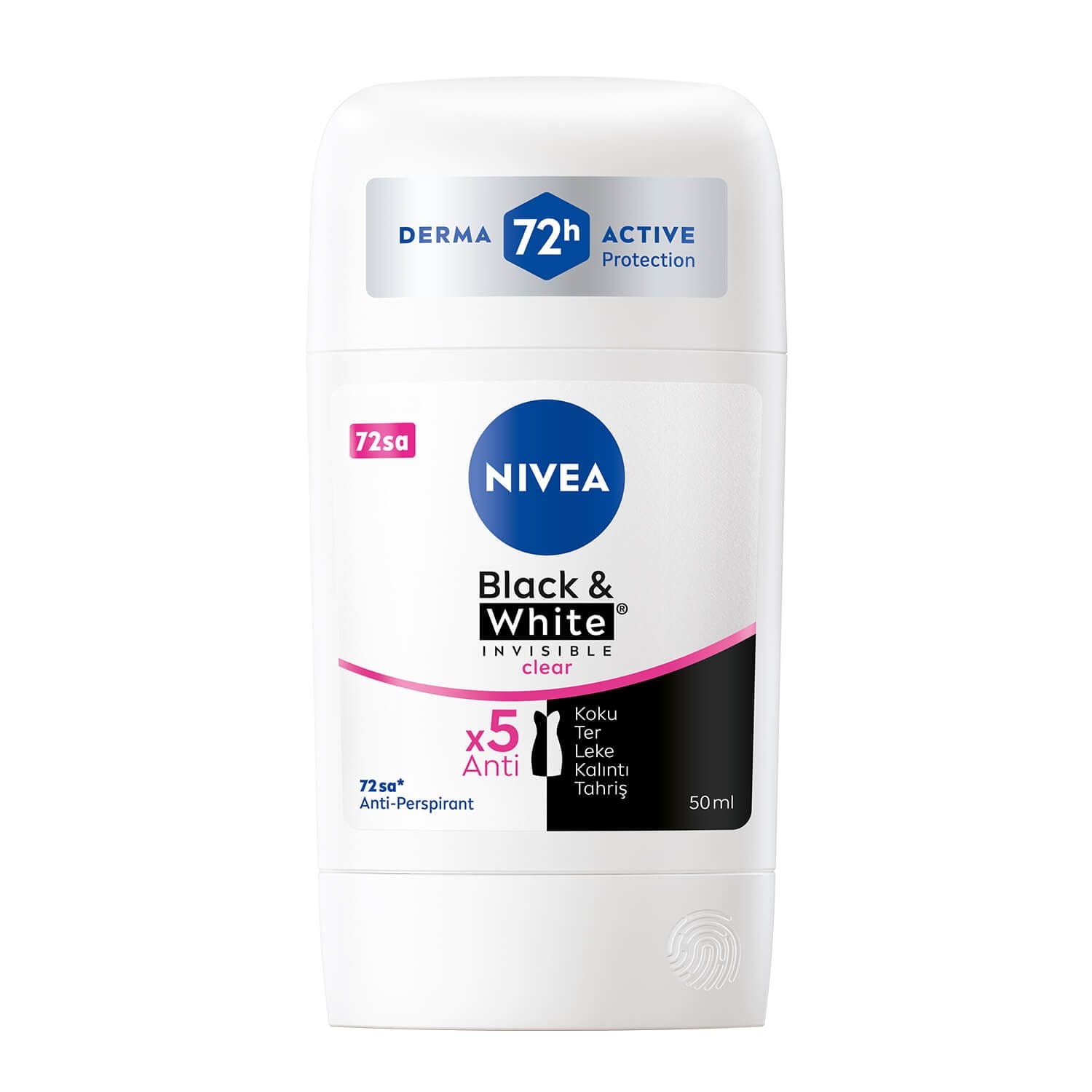 Nivea Stick Deodorant Black&White Invisible Clear Women 50 ml