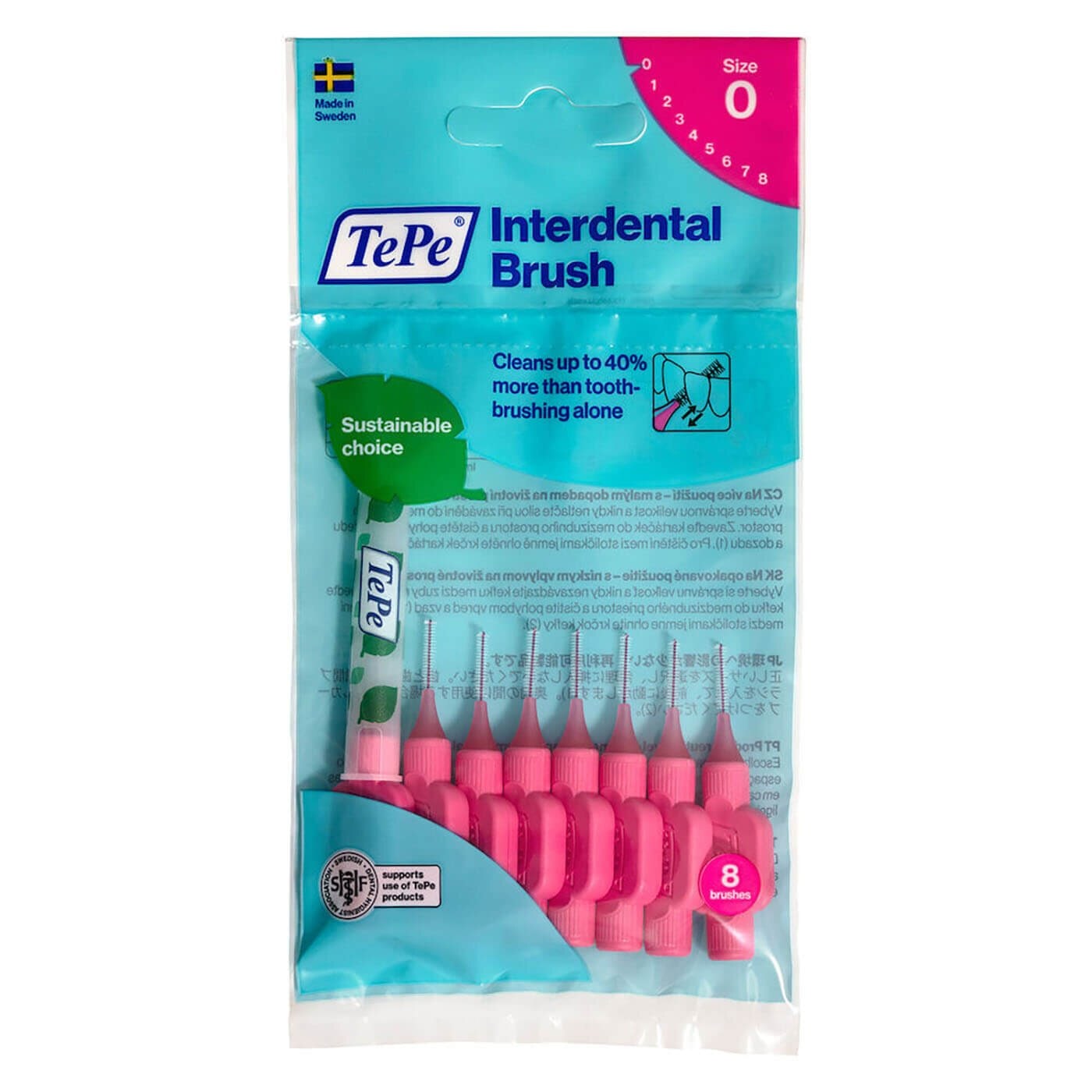 Tepe Arayüz Fırçası 0.4 mm Pembe 8'li