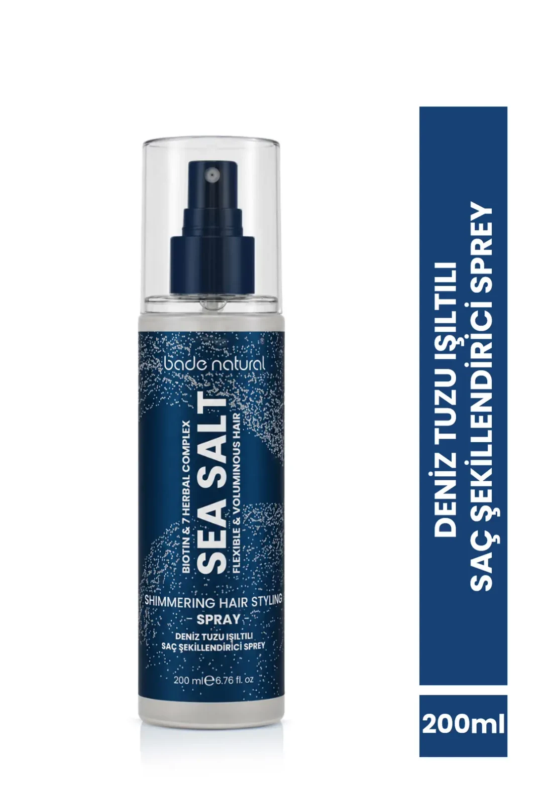Bade Natural Deniz Tuzu Işıltılı Şekillendirici Saç Spreyi