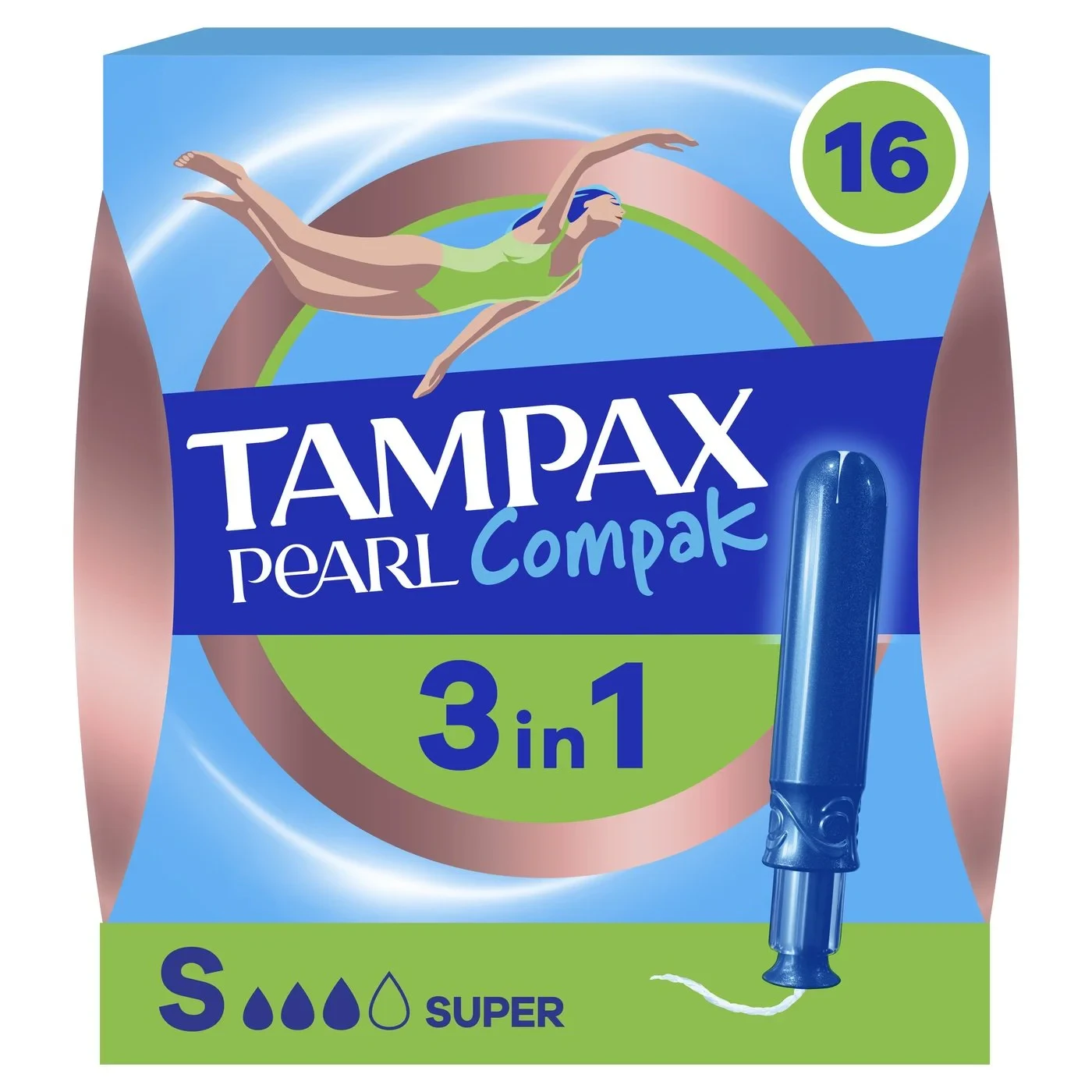 Tampax Pearl Compak Tampon Süper 16lı