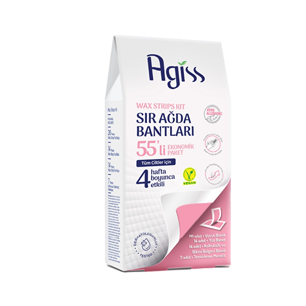 Agiss Sir Ağda Bantları 55'li Ekonomik Paket (Tüm Vücut)