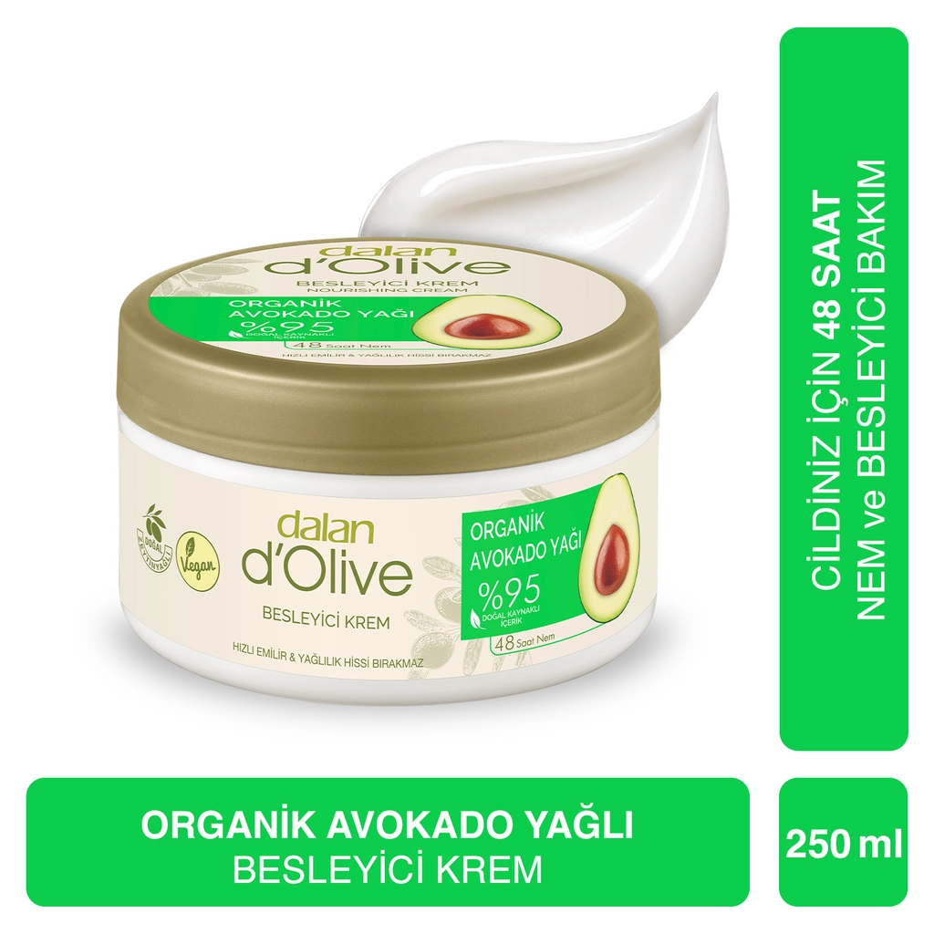 Dalan D'Olive Organik Avokado Yağı Besleyici Krem 250 ml