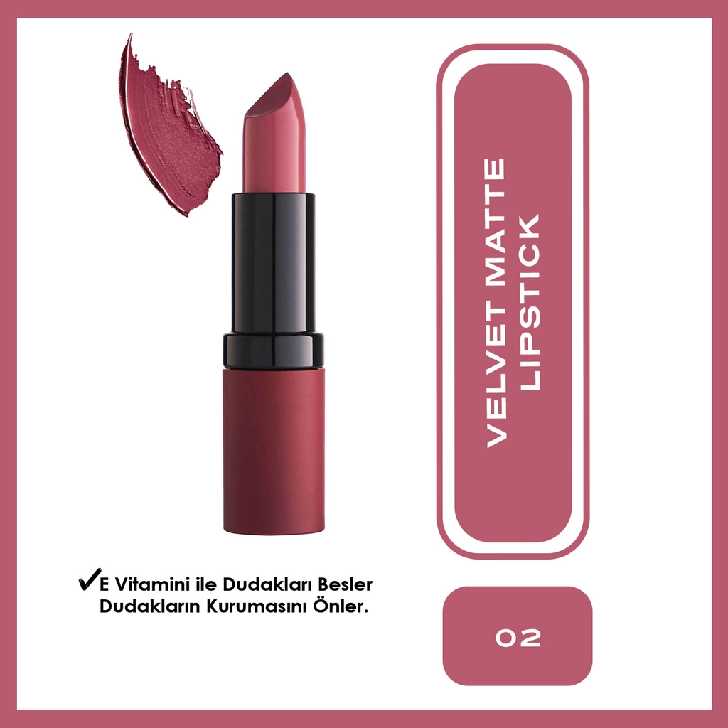 Golden Rose Velvet Matte Lipstick Ruj No:02