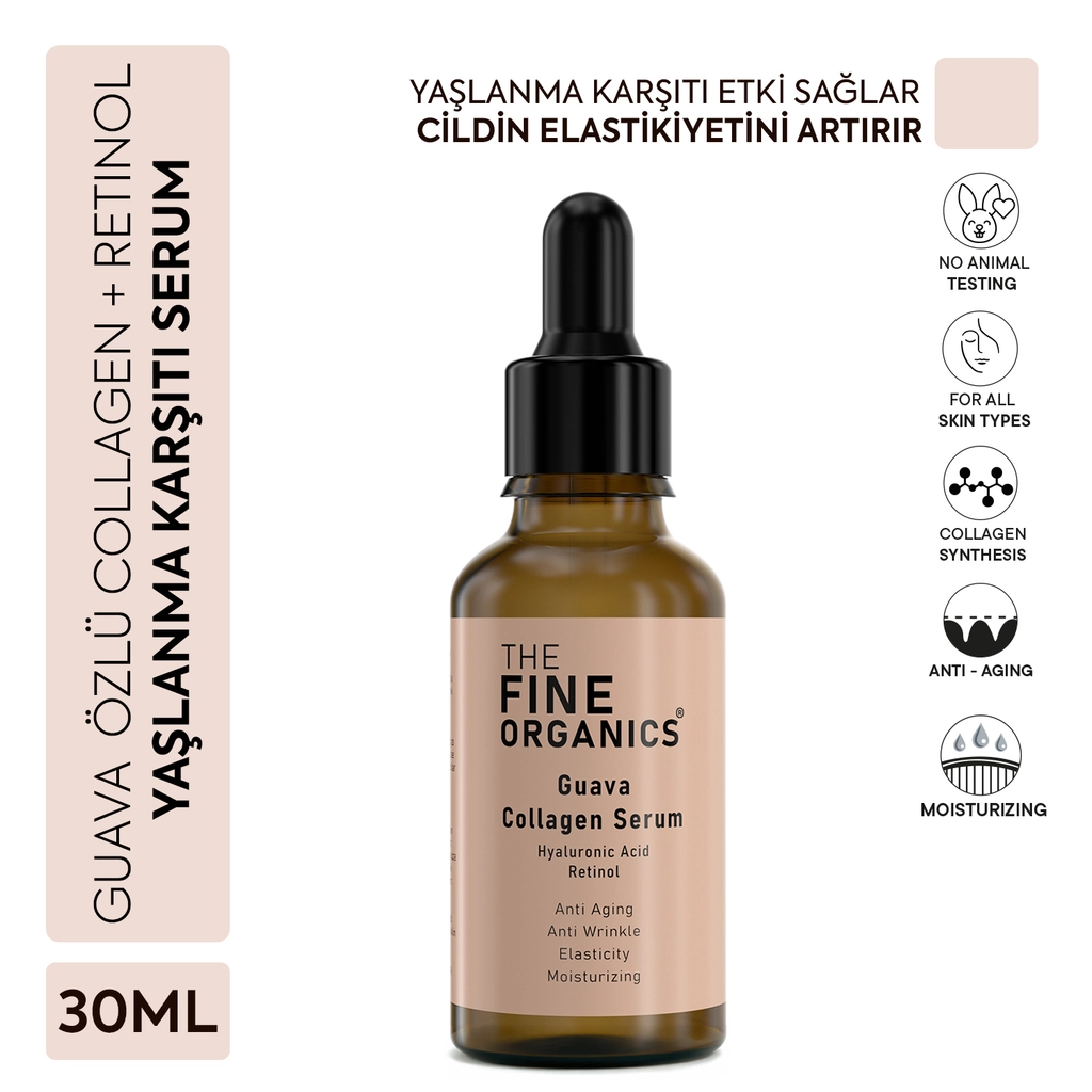 The Fine Organics Guava Özlü Collagen + Retinol Yaşlanma Karşıtı Yüz Serumu 30 ml