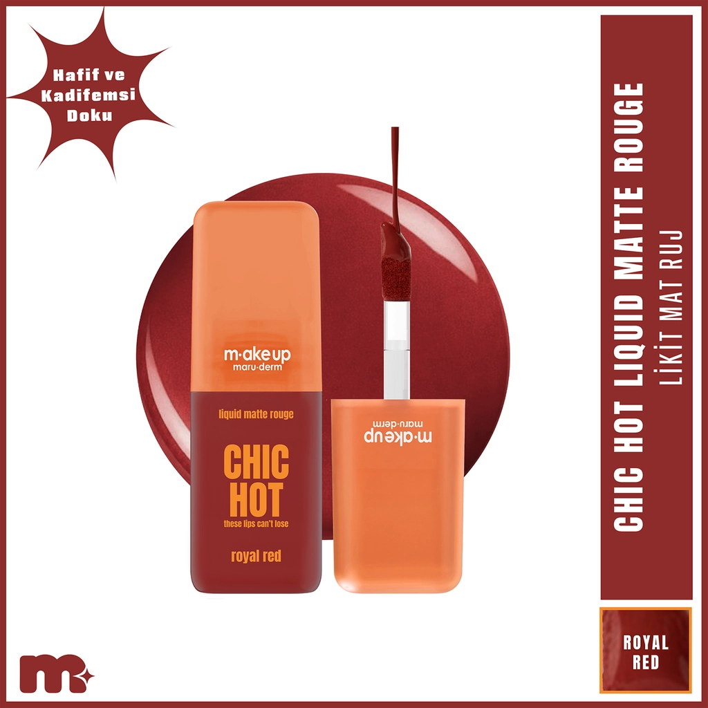 Maruderm Make Up Chic Hot Likit Mat Ruj Royal Red