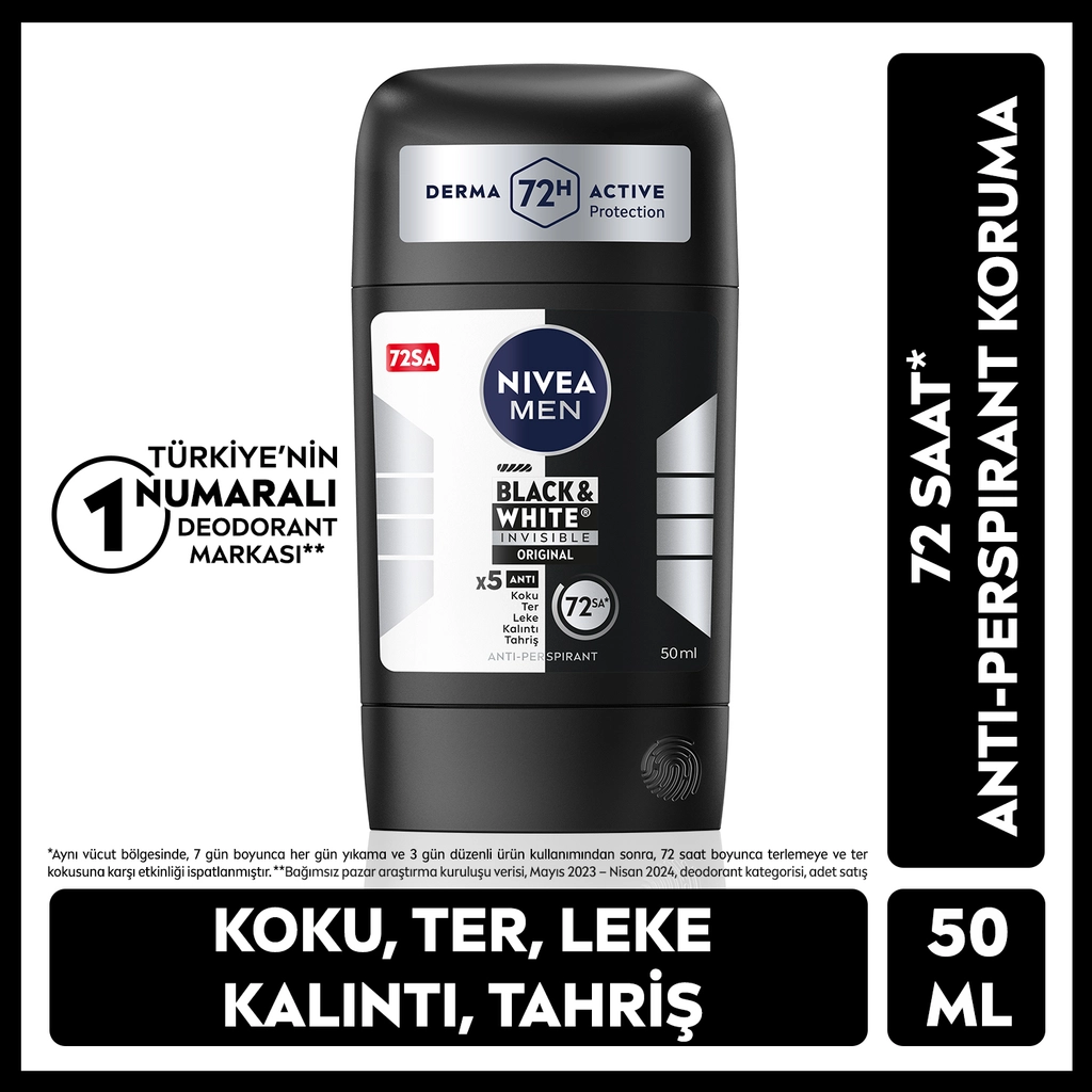 Nivea Men Erkek Stick Deodorant Black & White Invisible Original 50 ml
