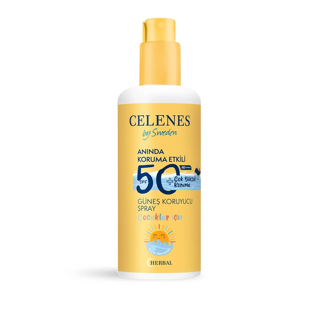Celenes Herbal 50+SPF Çocuklar İçin Güneş Koruyucu Losyon Sprey 150 ml