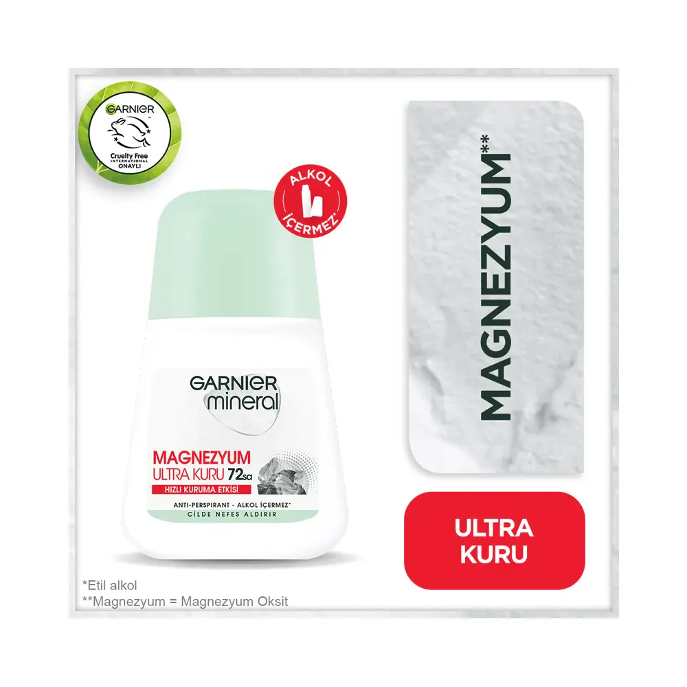 Garnier Mineral Magnezyum Ultra Kuru Roll On 50 Ml