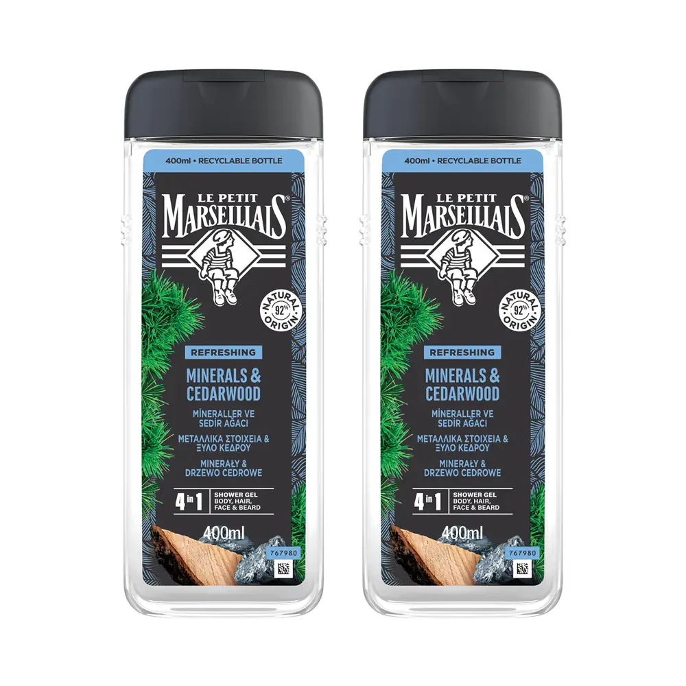 Le Petit Marseillais Lpm Duş Jeli Mineraller Ve Sedir Ağacı 2'Li 400 Ml
