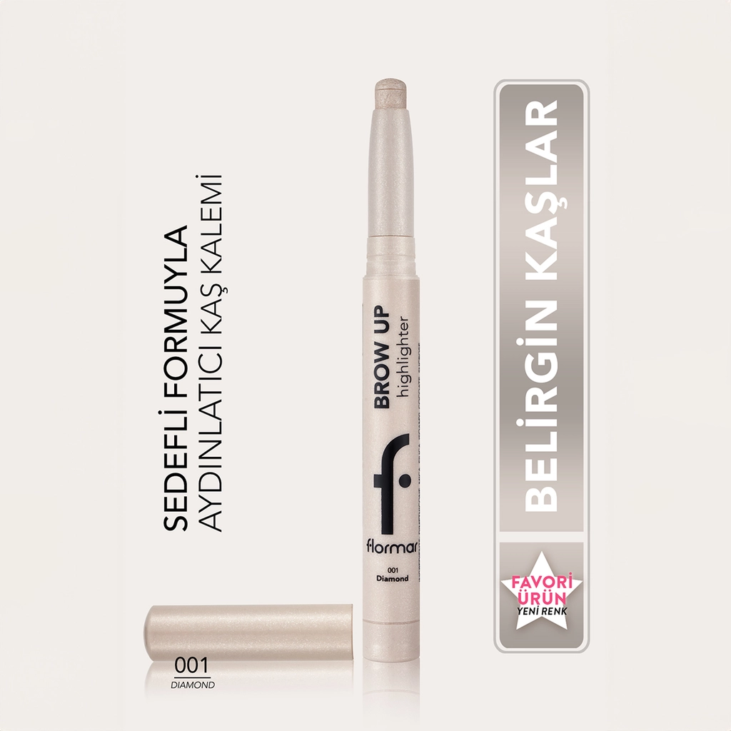 Flormar Brow Up Yumuşak Dokulu & Yoğun Işıltılı Asansörlü Kaş Altı Aydınlatma Kalemi 001 Diamond