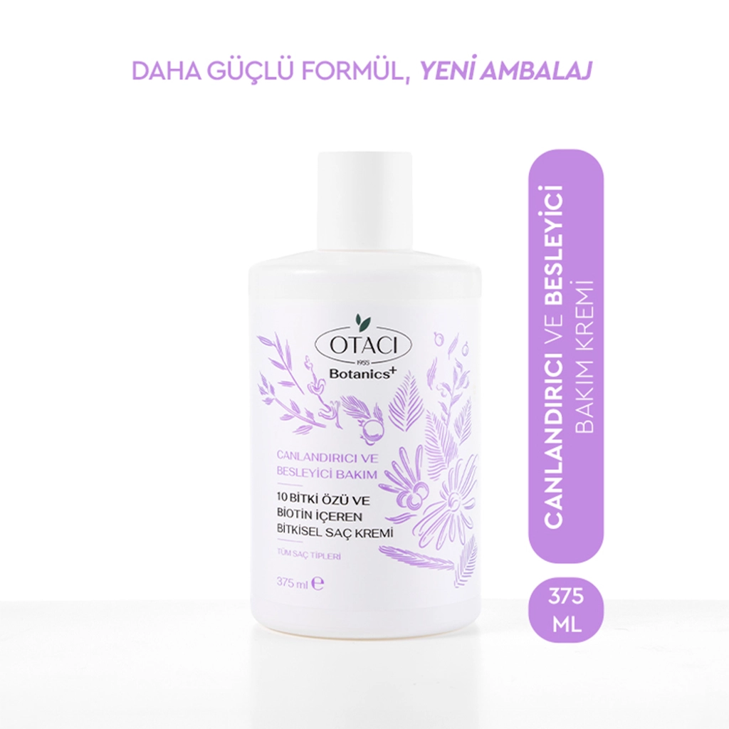Otacı Botanics+ Canlandırıcı Bitkisel Saç Bakım Kremi 10 Bitki ve Biotin 375 ml