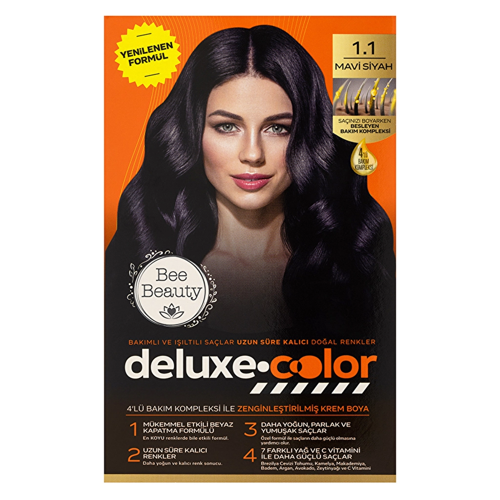 Bee Beauty Deluxe Color Kit Saç Boyası 1.1 Mavi Siyah
