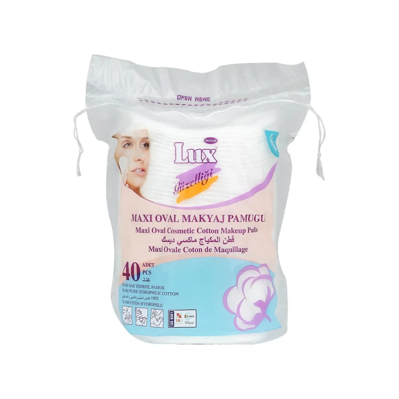Lux Maxi Oval Temizleme Pamuğu 40lı