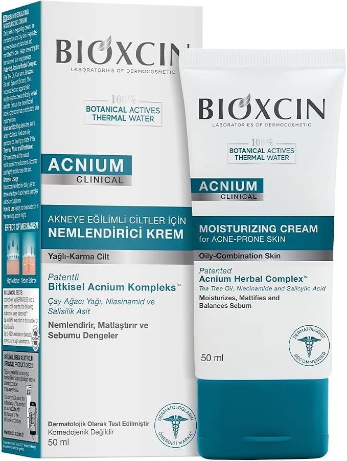 Bioxcin Acnium Sebum Dengeleyici Nemlendirici Krem 50 ml – Yağlı ve Akneye Eğilimli Ciltler İçin Hafif Nemlendirici : Amazon.com.tr: Kişisel Bakım ve Kozmetik