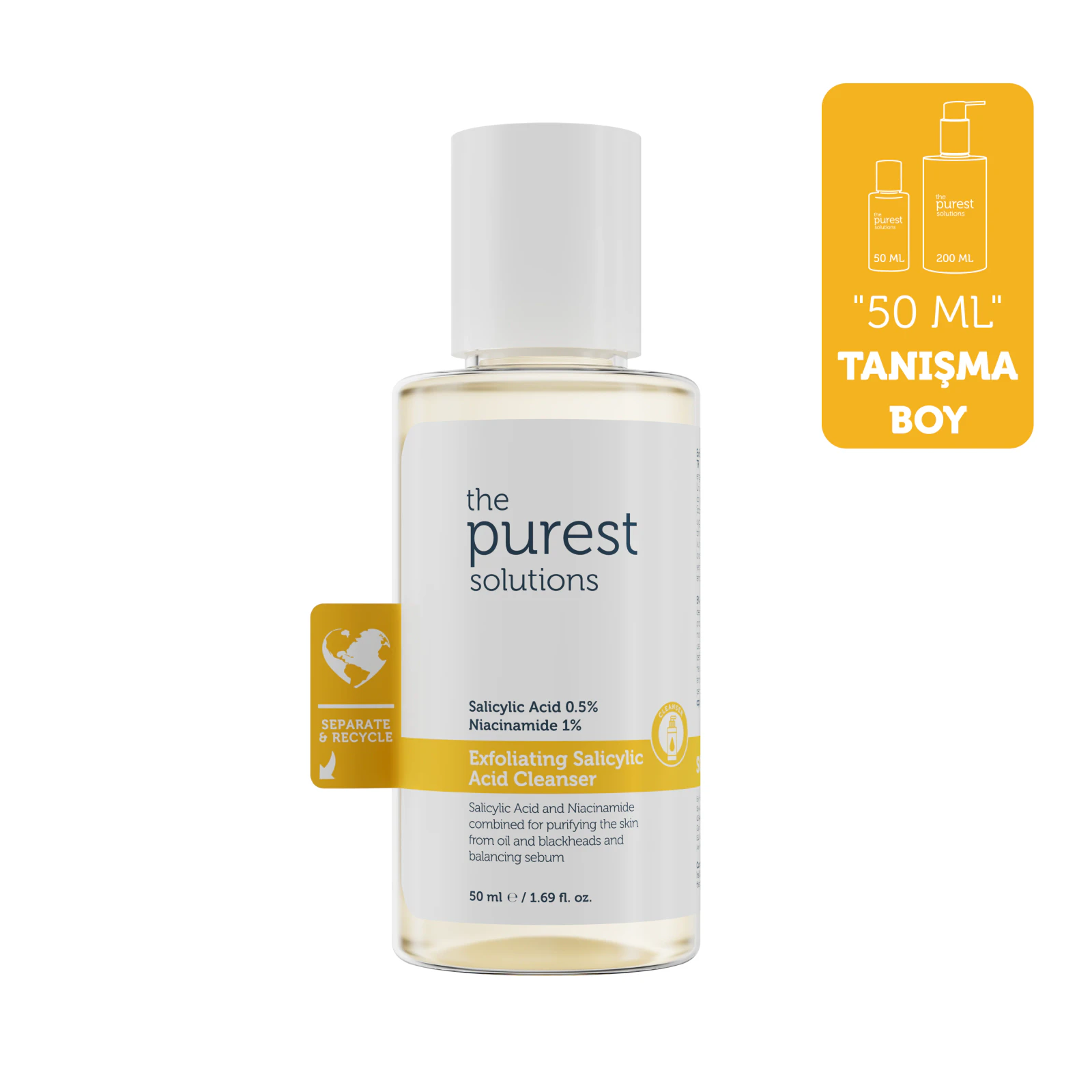 The Purest Solutions Sivilce Ve Siyah Nokta Karşıtı Yağlı Ve Karma Ciltler İçin Salisilik Asit Arındırıcı Temizleme Jeli 50 Ml