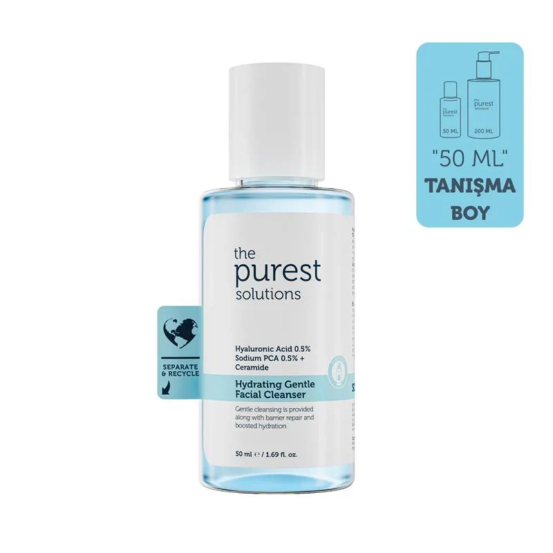 The Purest Solutions Kuru Ve Karma Ciltler İçin Nemlendirici Ve Bariyer Onarıcı Hyalüronik Asit Yüz Temizleme Jeli 50 Ml