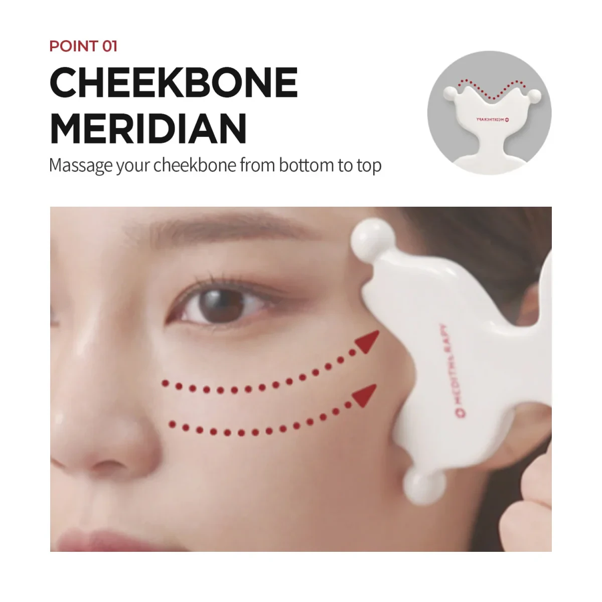 Meditherapy - Lif-Me Gua Sha (Yüz Hatlarını Belirgin Tutan ve Elastikiyeti Koruyan %100 Seramik Gua Sha)