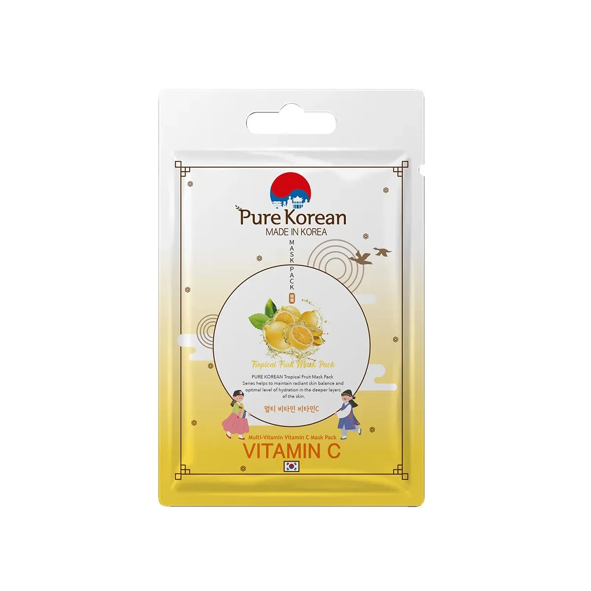 PURE KOREAN Multi Vitamin Vitamin C Kağıt Yüz Maskesi 27 ml - STD / STD