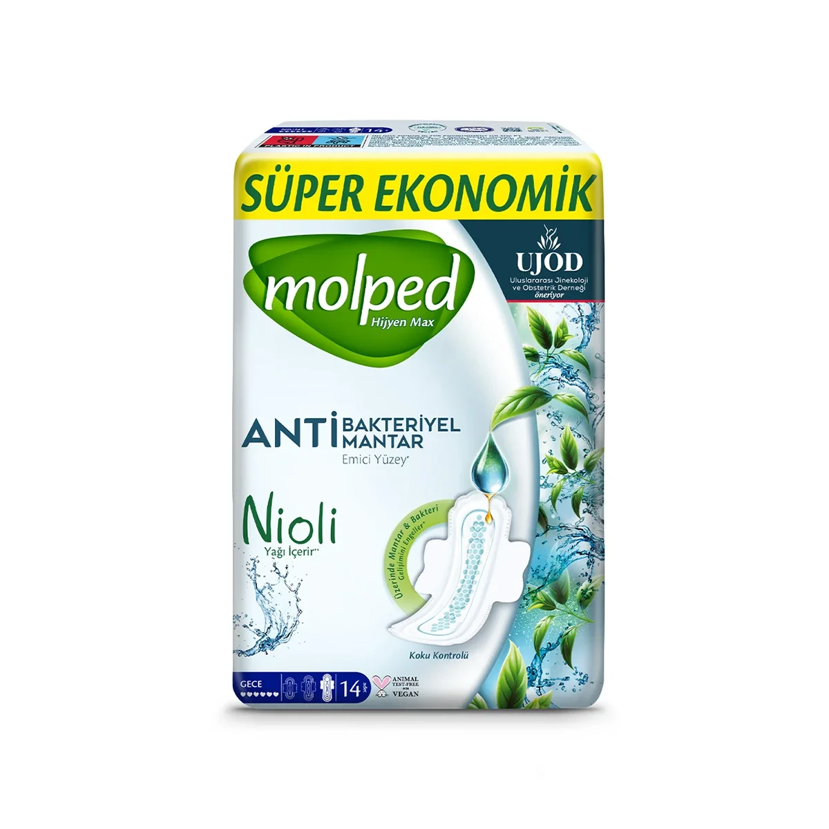 MOLPED Hijyen Max Süper Eco Gece Hijyenik Ped 14'lü - STD / STD