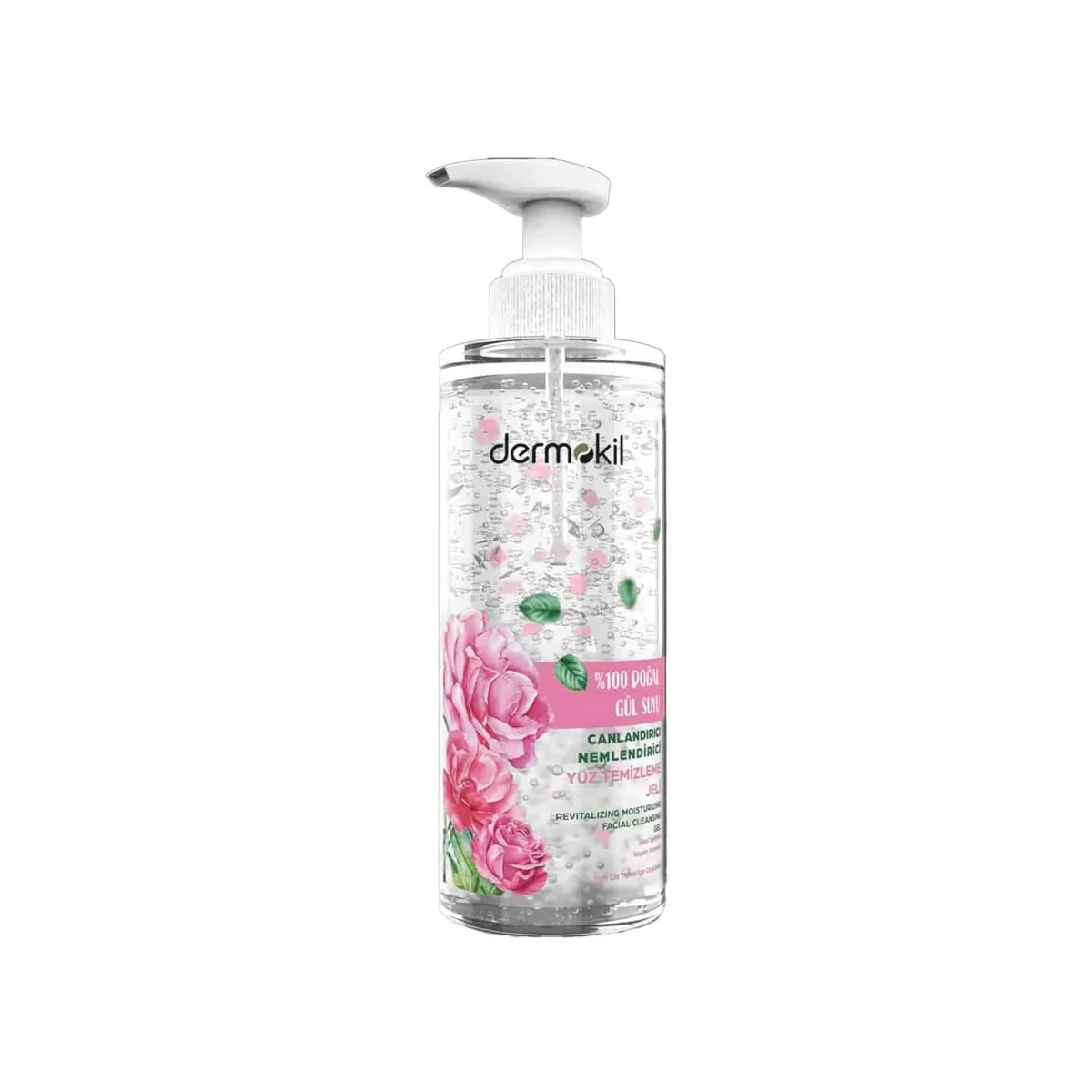 DERMOKİL %100 Doğal Gül Suyu Yüz Temizleme Jeli 200 ml