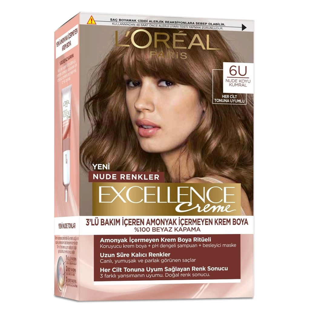 Excellence Loreal Paris Excellence Creme Renkler Saç Boyası - 6U Koyu Kumral - Gratis