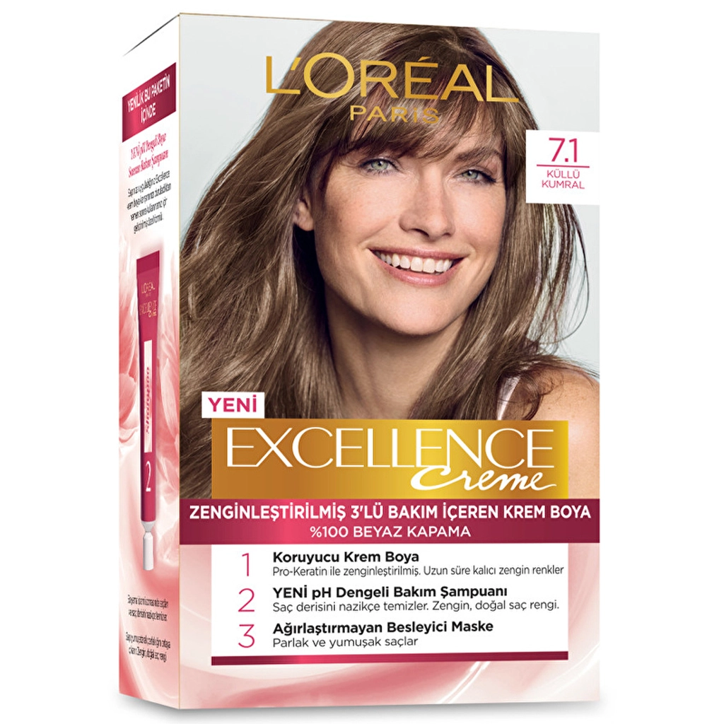 Excellence Loreal Paris Excellence Creme Saç Boyası - 7.1 Küllü Kumral - Gratis