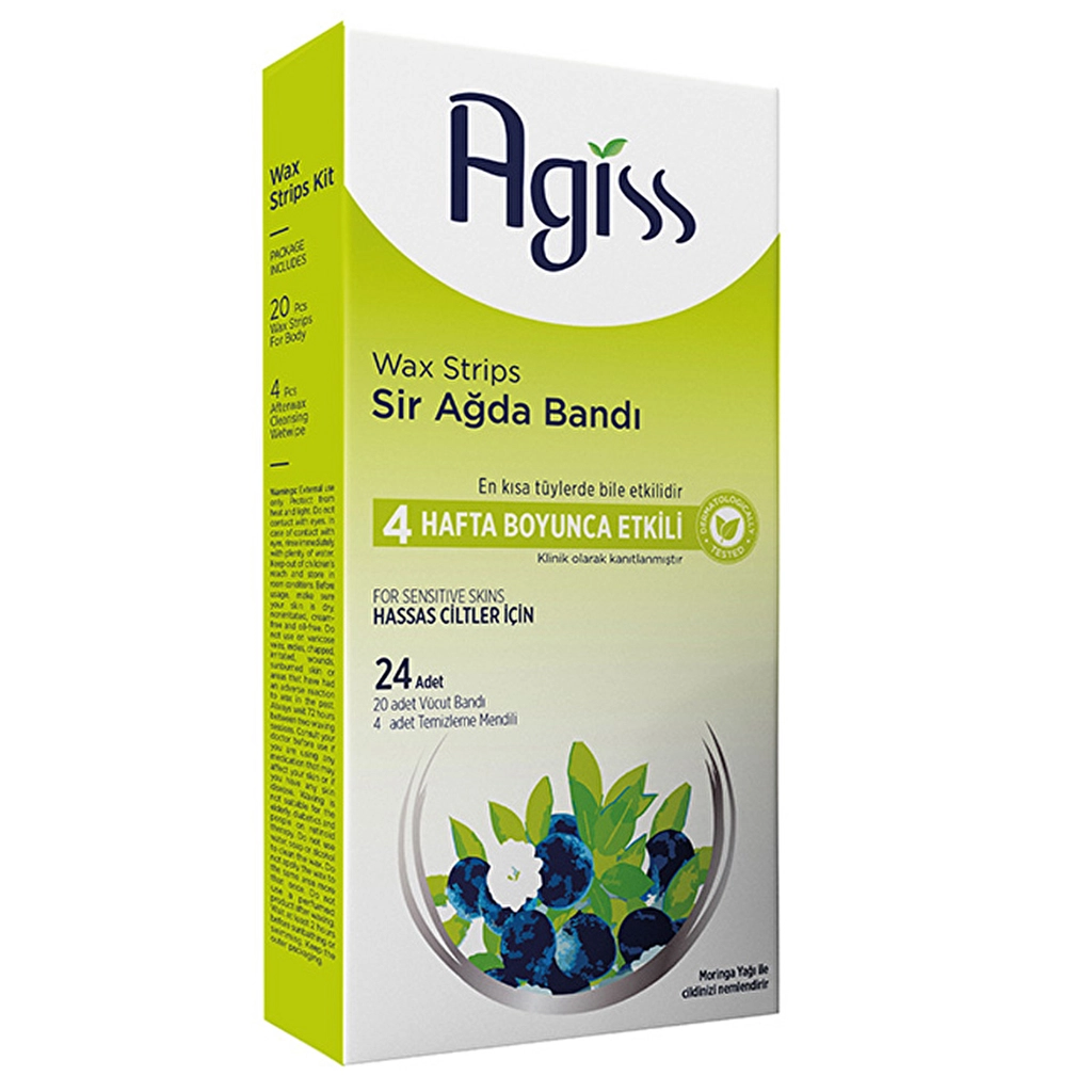 Agiss Sir Ağda Bantları Bacak & Vücut Bölgesi 24'lü (Hassas Ciltler İçin) - Gratis