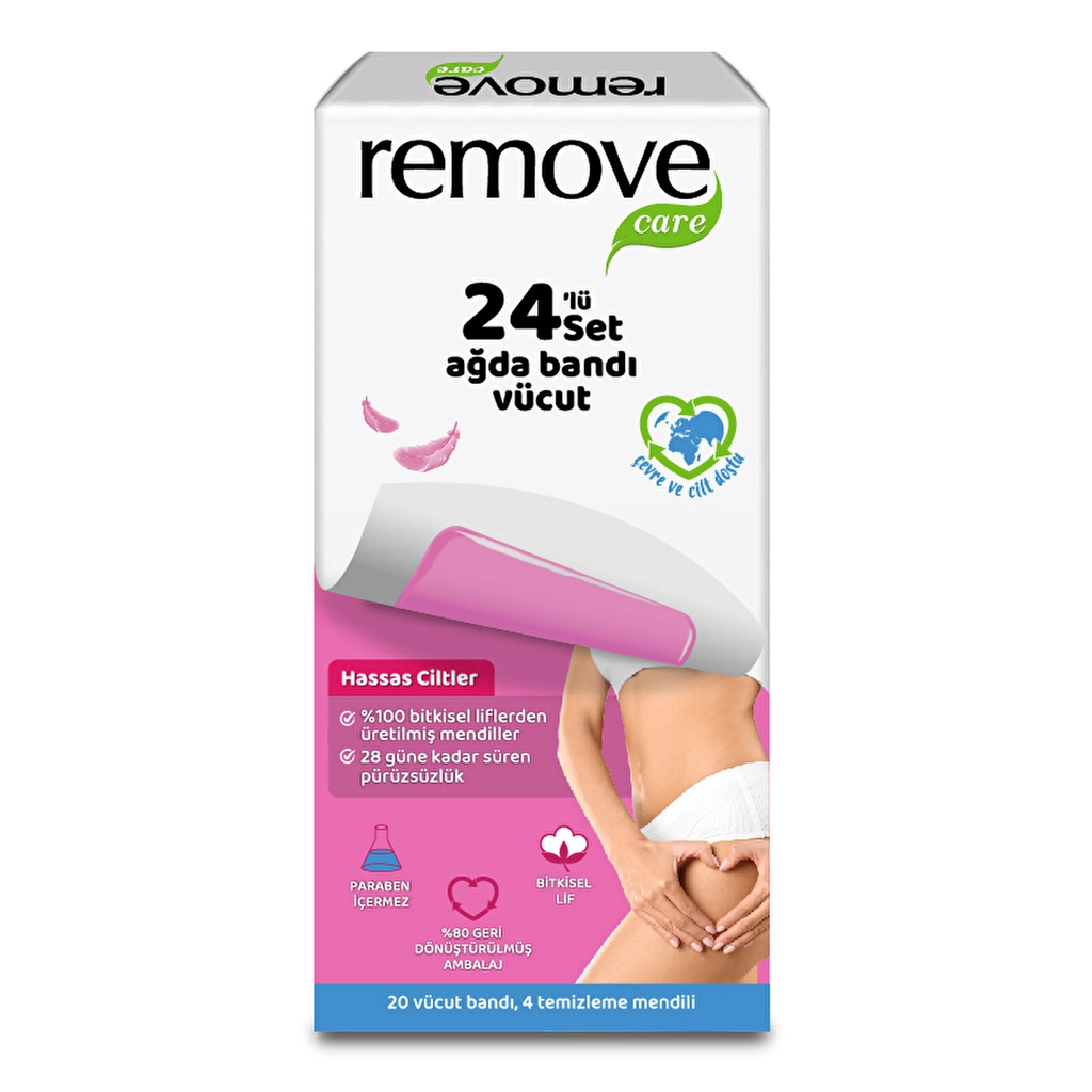 Remove Care Vücut Ağda Bandı Hassas Ciltler 24'lü - Gratis