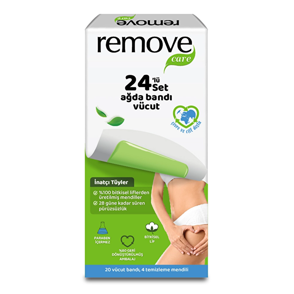 Remove Care Vücut Ağda Bandı İnatçı ve Sık Tüyler 24'lü - Gratis