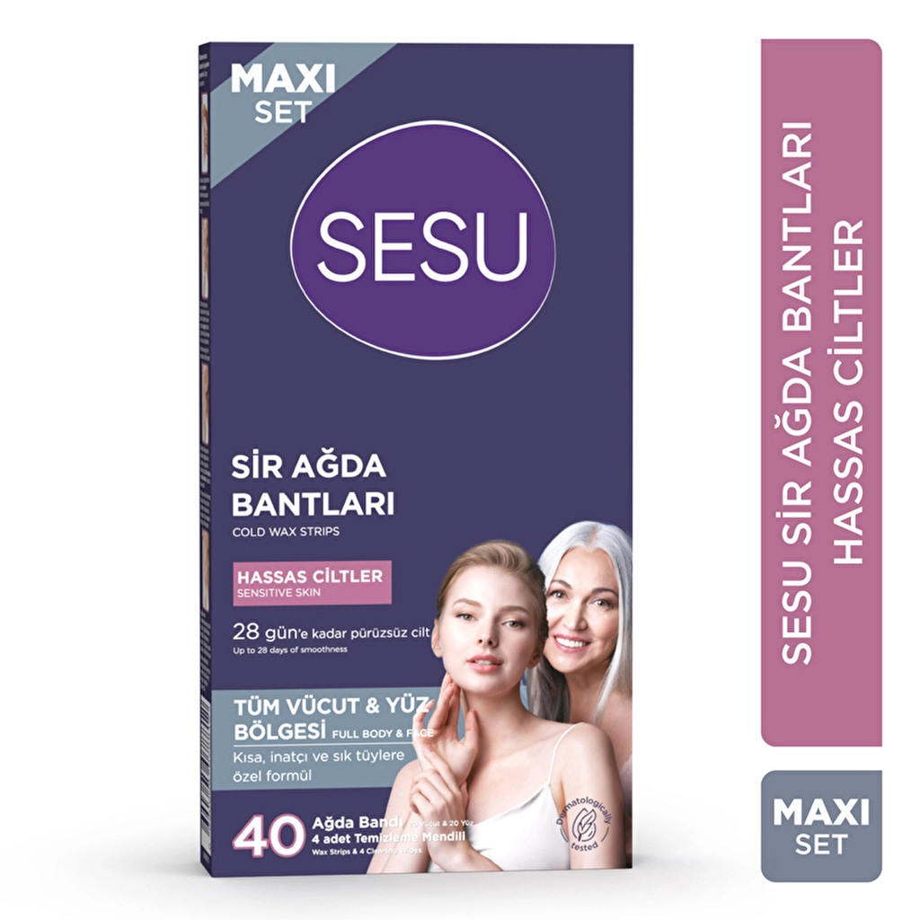 Sesu Hassas Ciltlere Özel Maxi Set Ağda Bandı 40'lı - Gratis