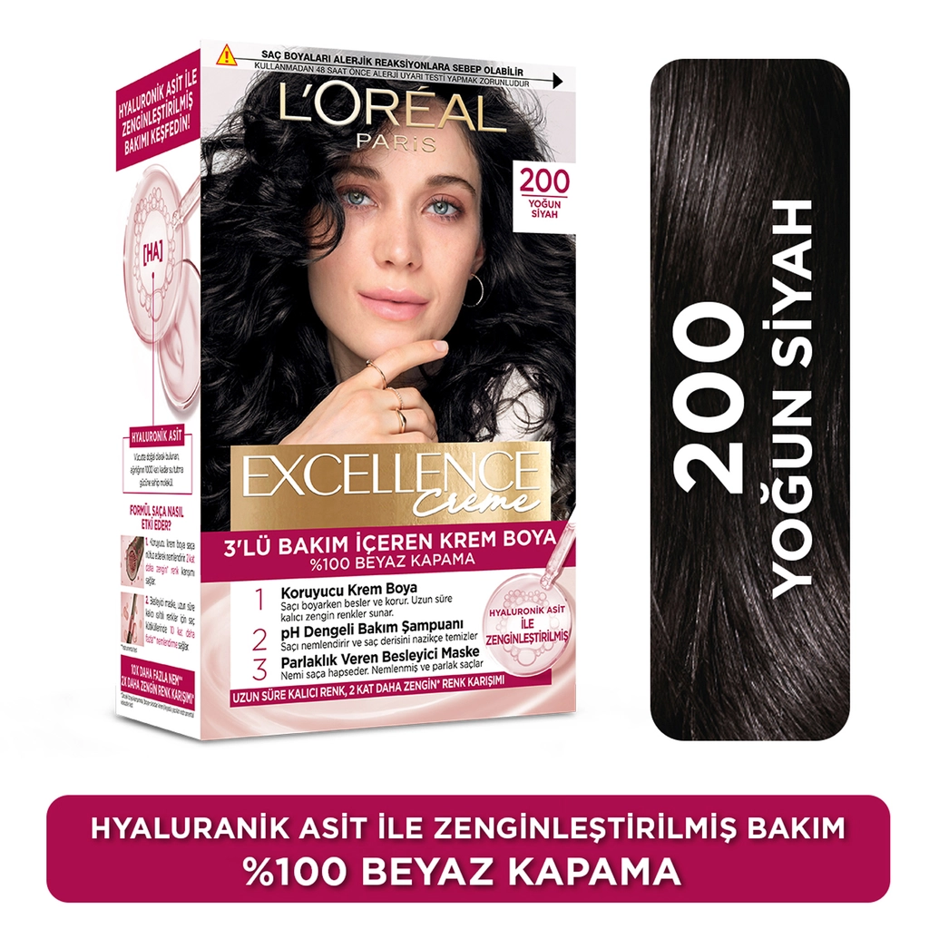 Excellence Loreal Paris Excellence Creme Saç Boyası - 200 Yoğun - Gratis