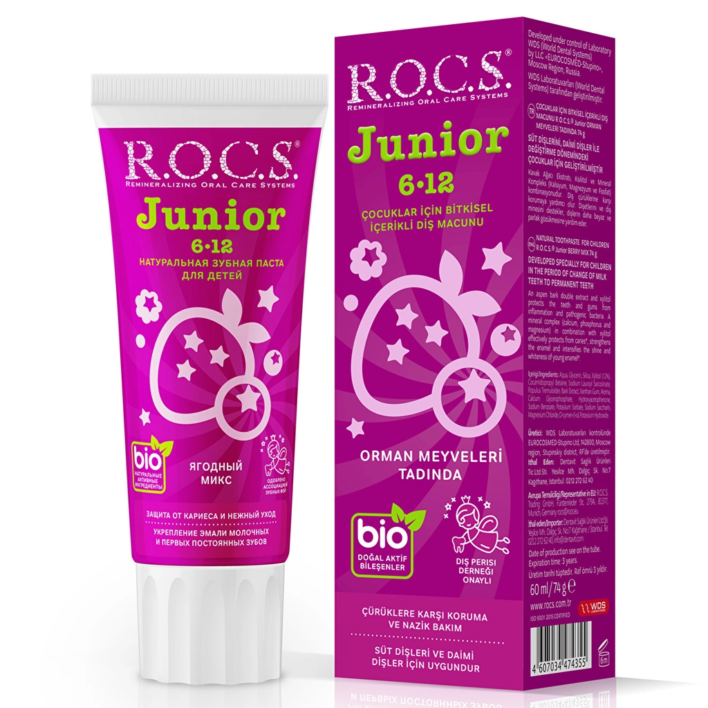 Rocs Junior 6-12 Yaş Diş Macunu Orman Meyveleri Tadında - Gratis