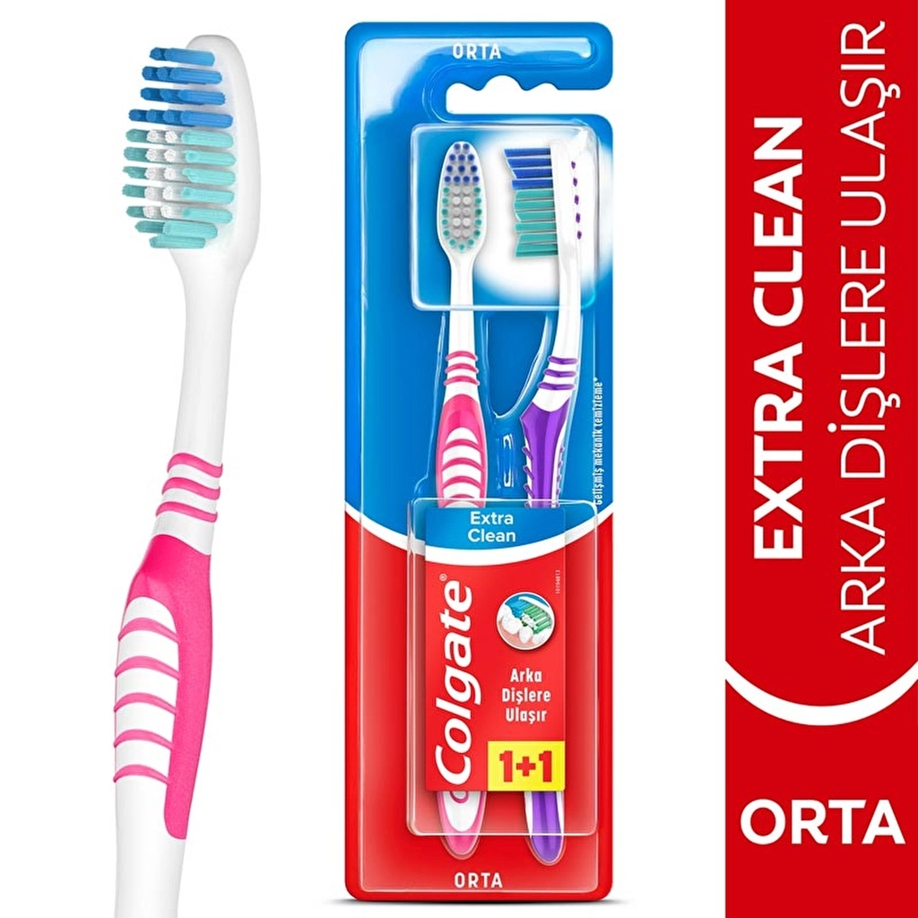 Colgate Extra Clean Diş Fırçası 1+1 (Orta) - Gratis