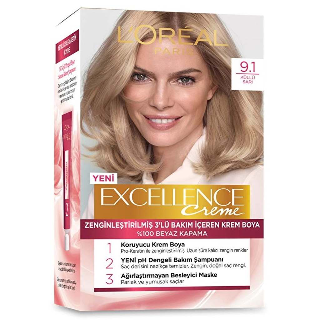 Excellence Loreal Paris Excellence Creme Saç Boyası - 9.1 Sarı Küllü - Gratis