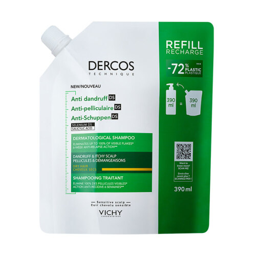 Vichy Dercos Anti Dandruff Kepek Karşıtı Şampuan - Kuru Saçlar - Refill | Dermoeczanem.com