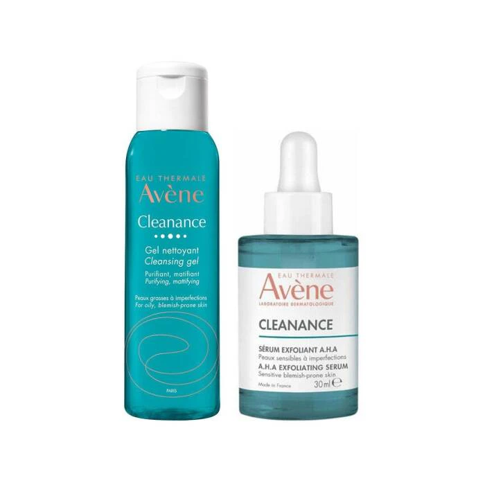 Avène Avene Cleanance A.H.A Exfoliating Serum + Cleanance Cleansing Gel Hediyeli Bakım Kiti | Evdeeczane