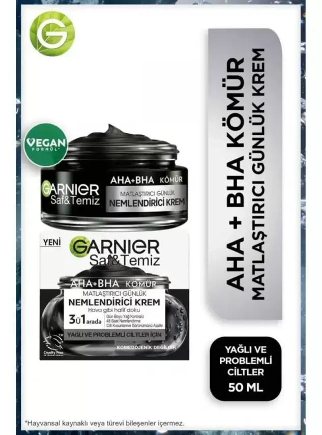 Garnier Saf ve Temiz Aha Bha Kömür Nemlendirici Krem