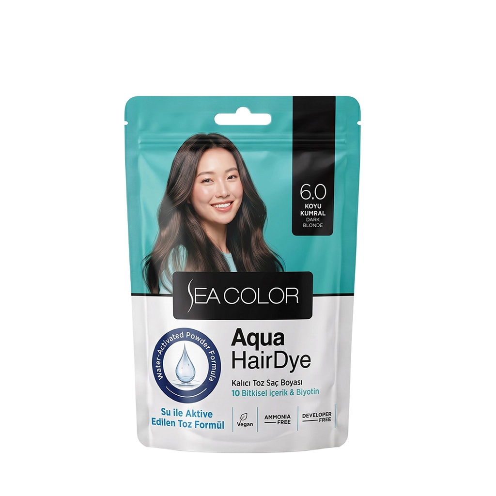 Sea Color Aqua Hair Dye Kalıcı Toz Saç Boyası 6.0 Koyu Kumral - Gratis