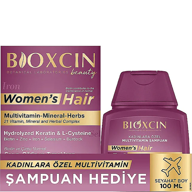 Bioxcin Womens Hair Takviye Edici Gıda & Saç Bakım Şampuanı Hediye