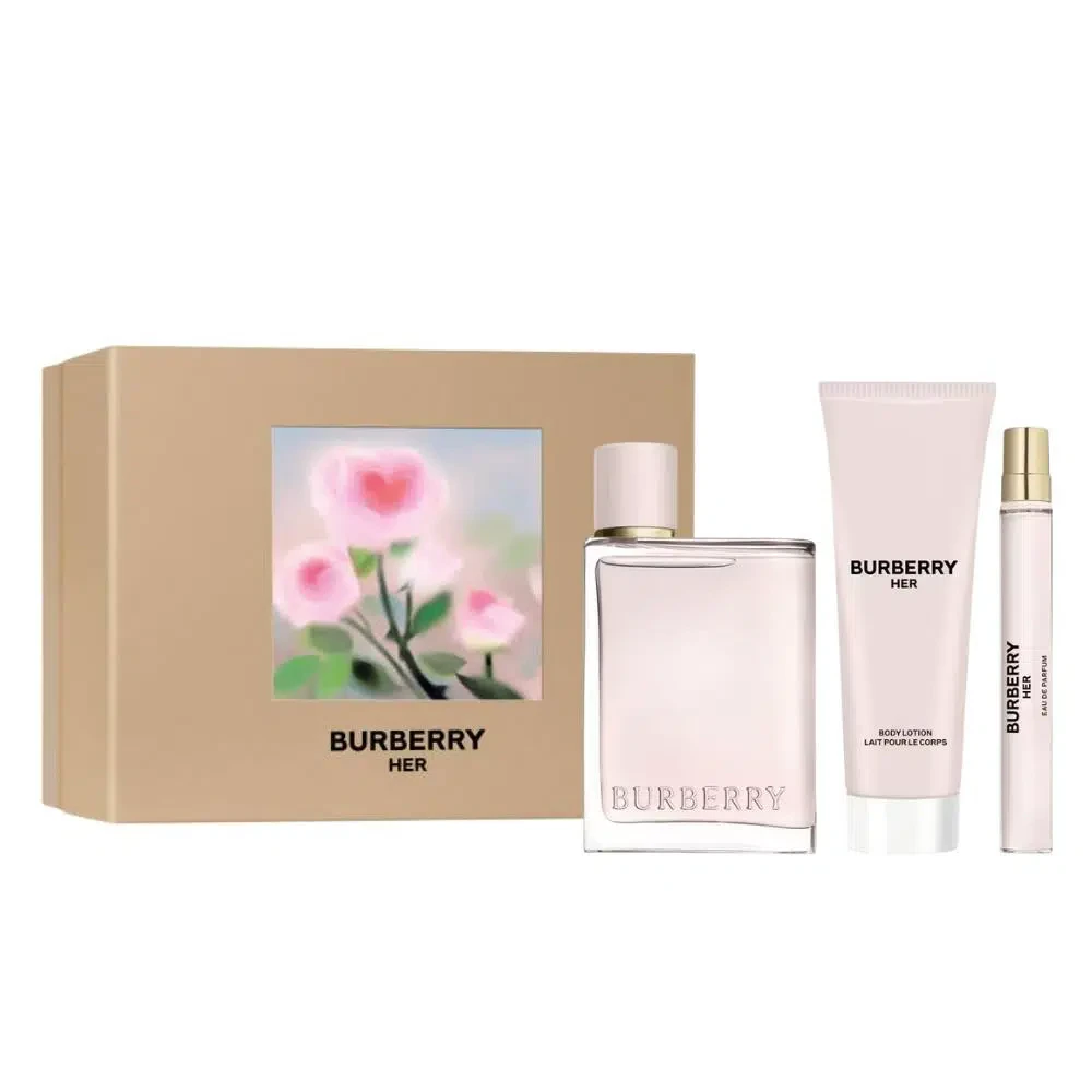 Burberry Her EDP +EDP +Body Lotion Kadın Parfüm Seti