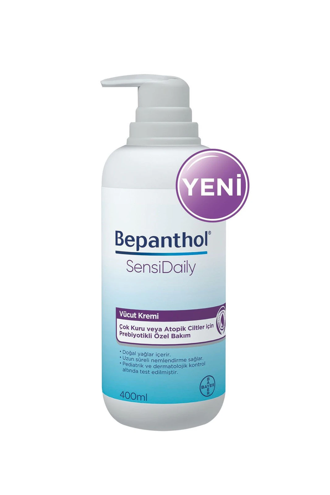 Bepanthol Sensidaily Pompalı Vücut Kremi l Çok Kuru veya Atopik Ciltler İçin Prebiyotikli Özel Formül