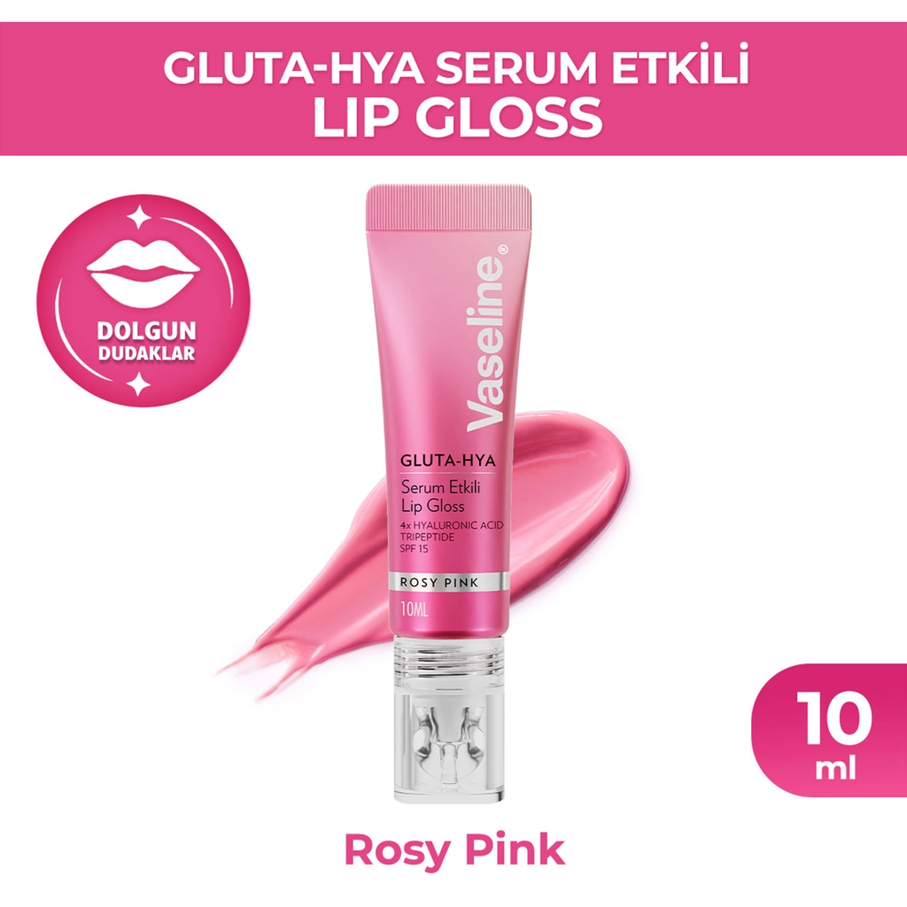 Vaseline Gluta Hya Serum Etkili Lip Gloss Rosy Pink - Gratis