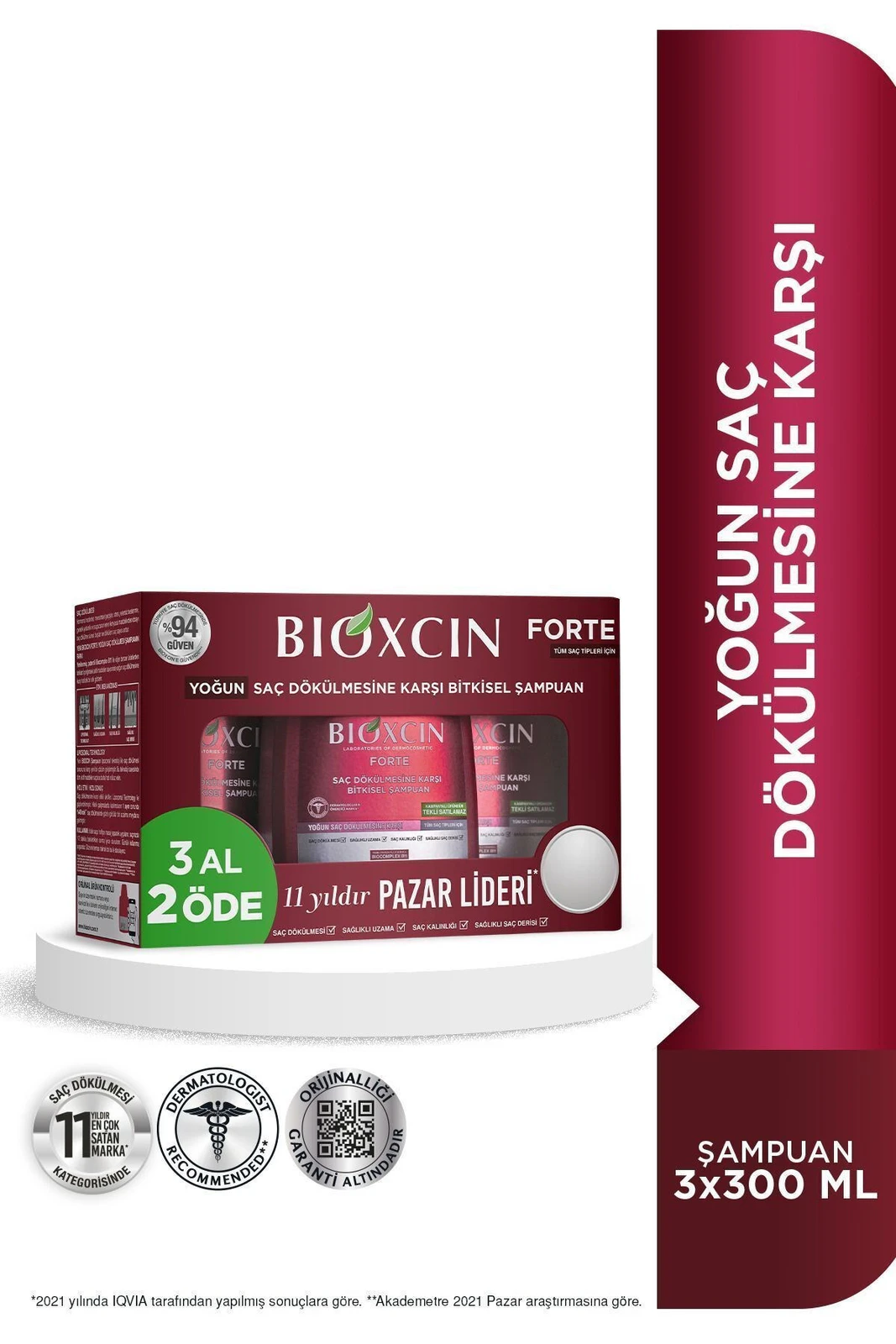 Bioxcin Forte Yoğun Saç Dökülmesine Karşı Bitkisel Şampuan - 3 Al 2 Öde Özel Fiyat Etiketli
