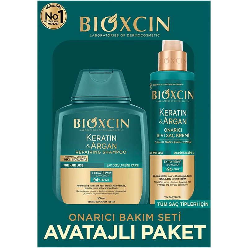 Bioxcin Keratin Argan Avantaj Paketi - Şampuan + Saç Kremi