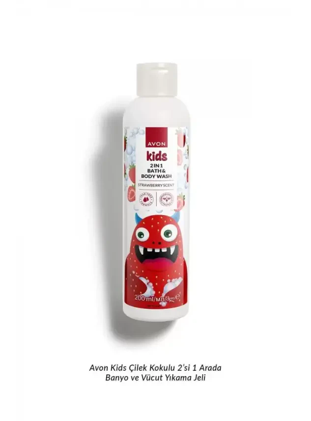 Avon Kids Çilek Kokulu 2'si 1 Arada Banyo ve Vücut Yıkama Jeli Duş Jeli & Vücut Şampuanı Avon