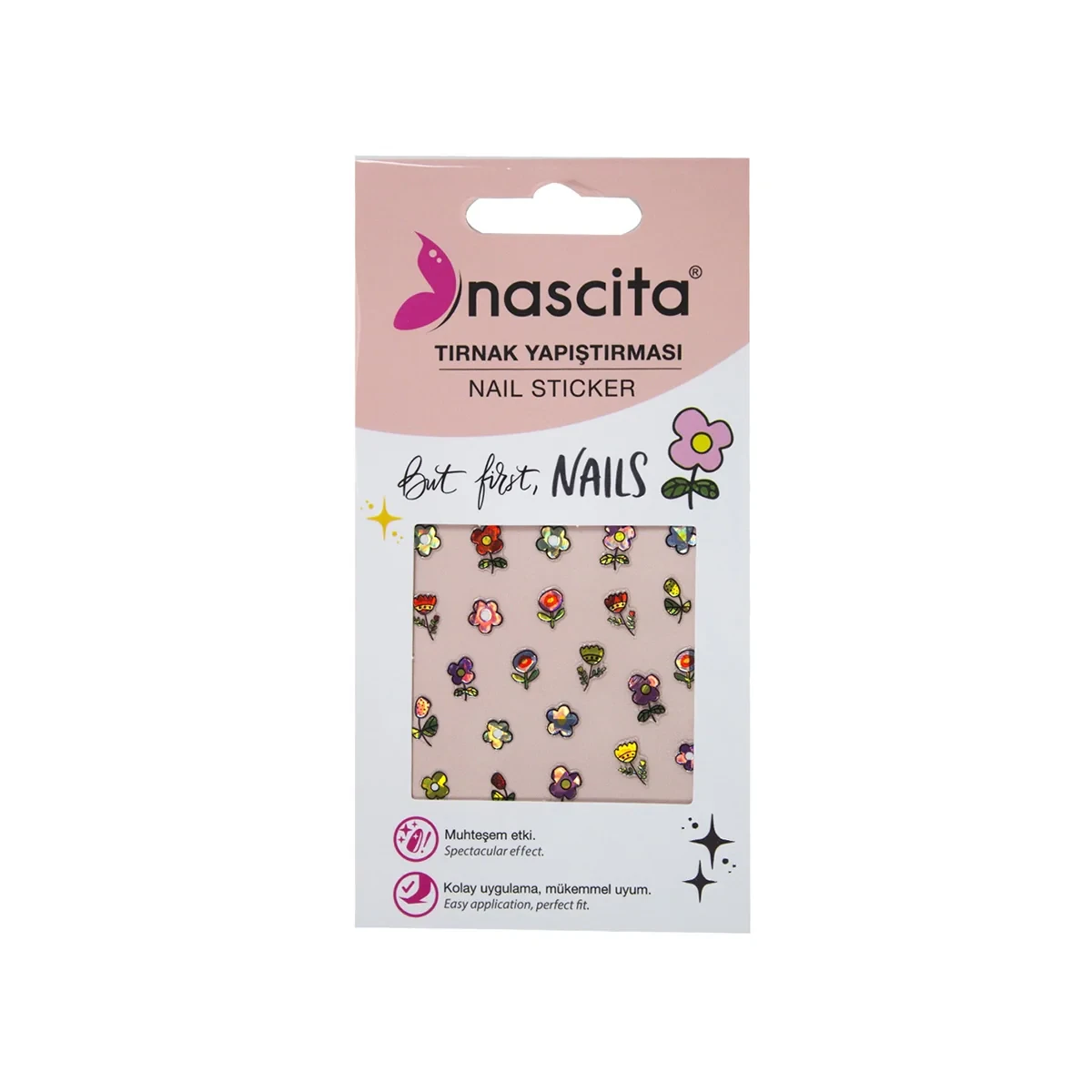 NASCITA Tırnak Sticker Çiçek Desen - KARIŞIK / STD