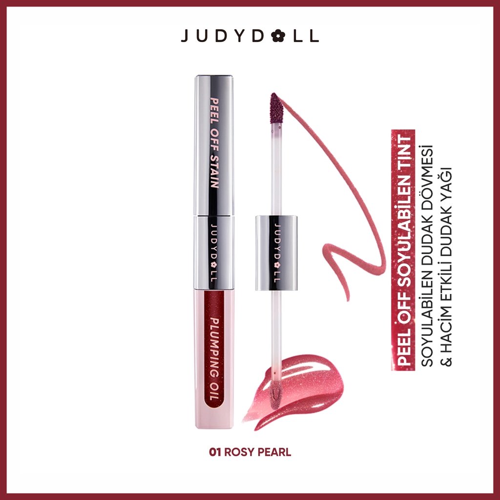 Judydoll Soyulabilen Tint Dudak Dövmesi & Hacim Etkili Dudak Yağı 01 Rosy Pearl - Gratis