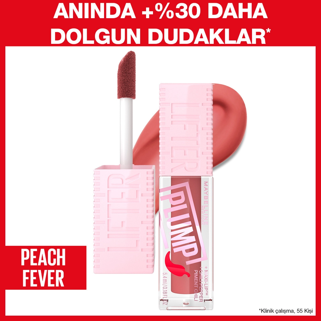 Maybelline New York Lifter Plump Dudak Parlatıcısı 005 Peach Fever - Gratis – 005 Peach Fever - Gratis